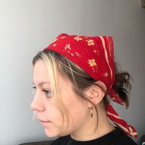 Madewell red floral scarf handkerchief